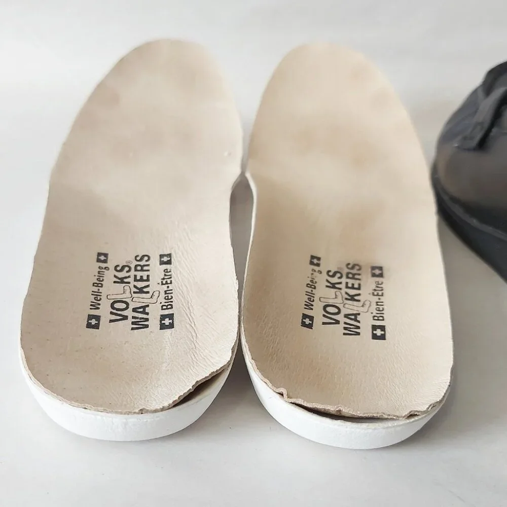 Volks Walkers Women Horse-bit Wedge Loafers 37 EU Black Dressy Comfort Heel